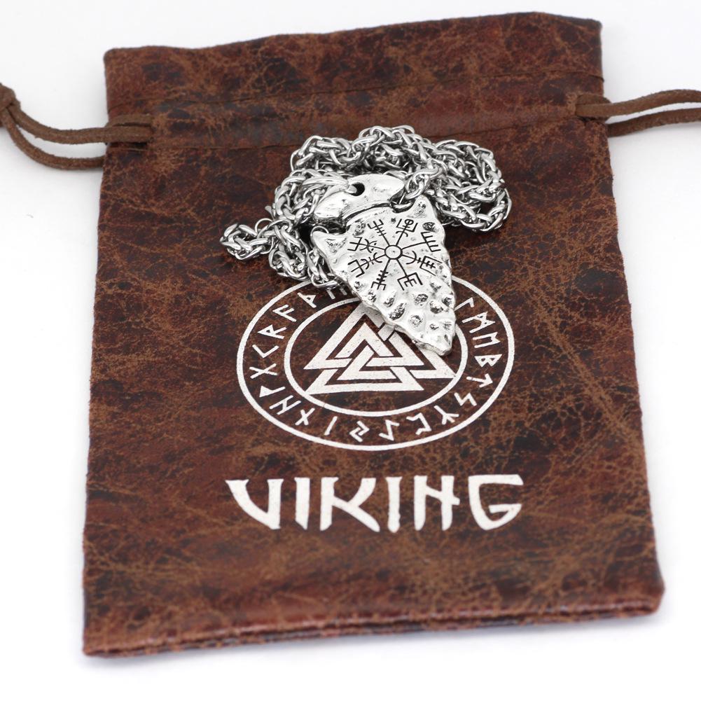 Europäisch-Amerikanische Hip Hop Vegvisir Wikinger Anhänger Halskette