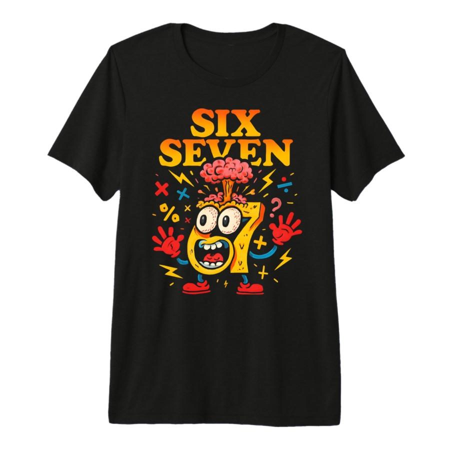 

Six Seven Brain Mascot - Funny 67 Meme Humor T-shirt For Men Women 100% Cotton T Shirts Short Sleeve Tops 0311-1 - Men s Summ... S разноцветный