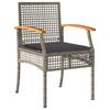 Vidaxl 5-Cz. Garden Furniture Set With Cushions, Grey, PE Rattan