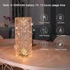 Crystal Rose Table Lamp, Remote Control & Touch Bedside Lamp, LED Night Light, Dimmable Bedside Lamp, USB Rechargeable, for