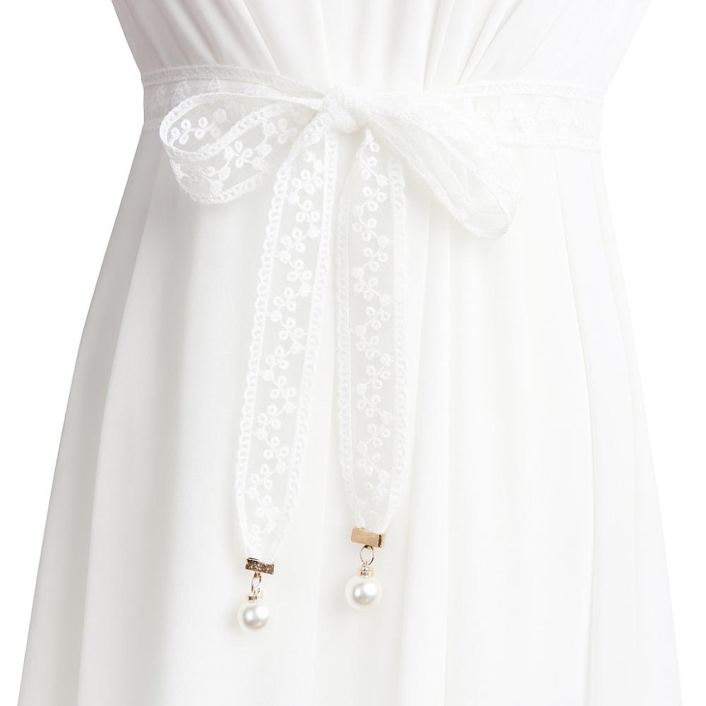 

Sweet Design Lace Waist Belt Elegant Style Chain Belt Trendy Dress Waist Chain for Women білий