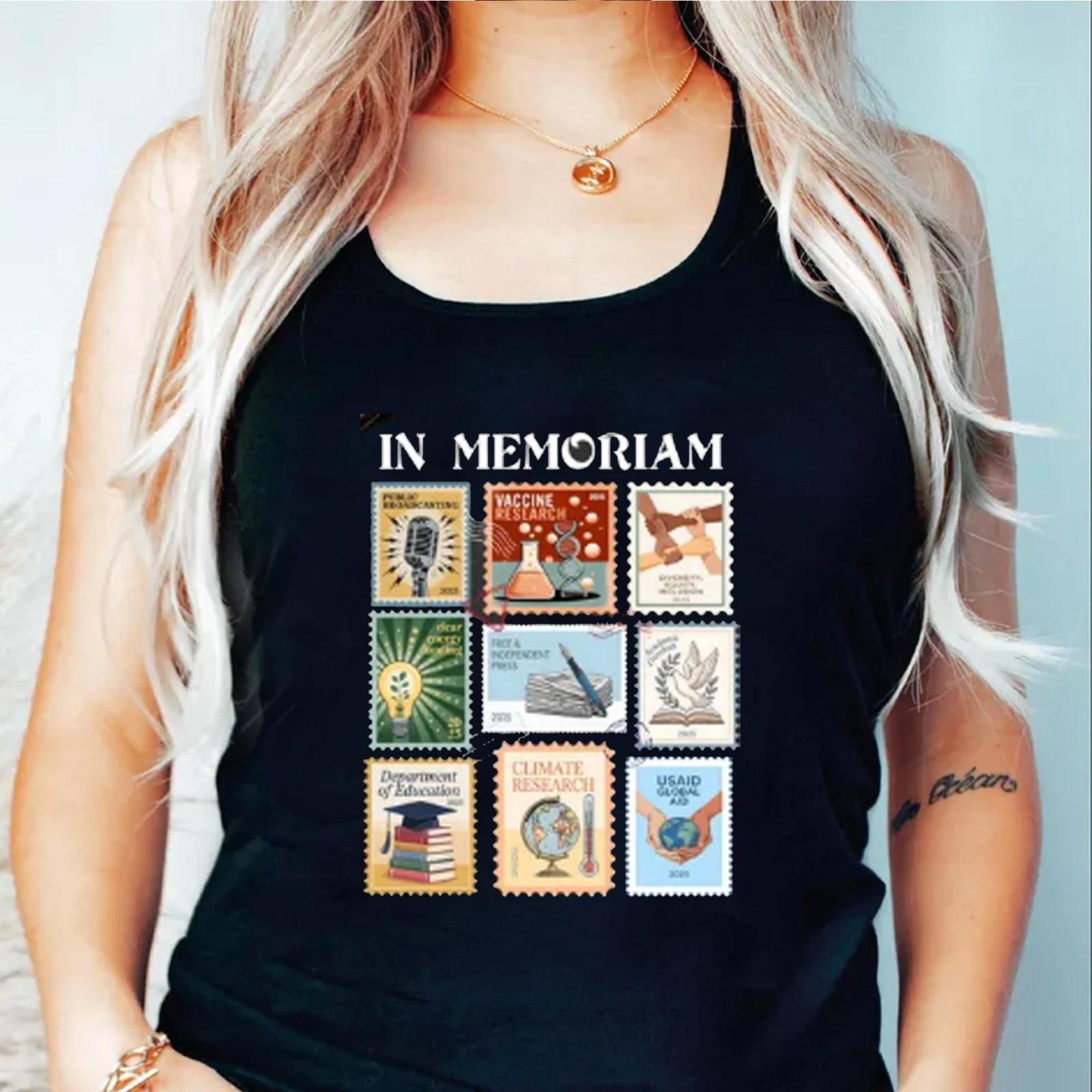 Retro In Memoriam Stamps Tank Top, Pro Democracy Unisex Tanks, Anti Fascism 3XL