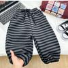 Children's 2025 Velvet-Lined Striped Sweatpants: Thick, Stylish, Versatile for Sports and Winter