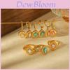 Geometric Titanium Steel Ring For Women With Zircon Stone Elegant Fashion Jewelry