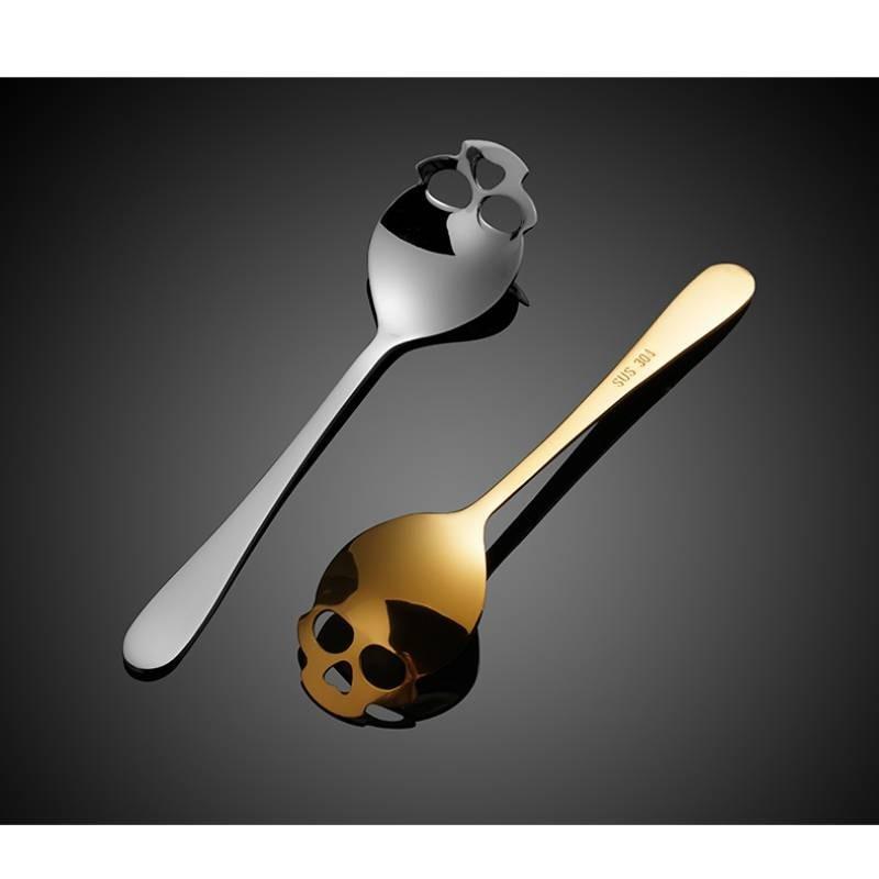 Elegant Skull Head Coffee Spoon Durable Stainless Steel Stirring Spoon