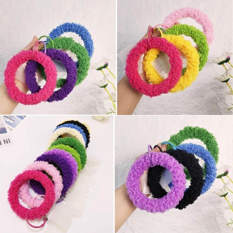Trendy Phone Accessory Plush Key Organize Anti Drop Keychain Versatile Wristband