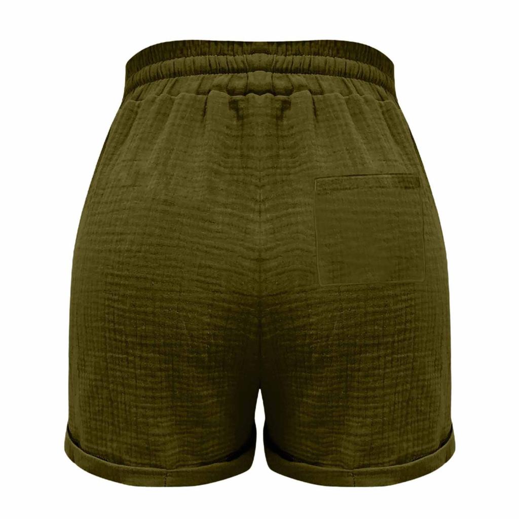 Shorts décontractés et confortables pour femme style bohème avec cordon de serrage et poches arrière pour l'été