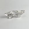 Xiaomi 925 Sterling Silver Rings For Women Geometric Fine Jewelry Finger Adjustable Simple Wide Diamond Ring For Party Birthday Gift