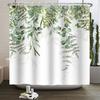 Watercolor Green Leaf Shower Curtain for Bathroom Vines Plant Nordic Minimalist Polyester Botanic Curtain for Home Hotel 180x2