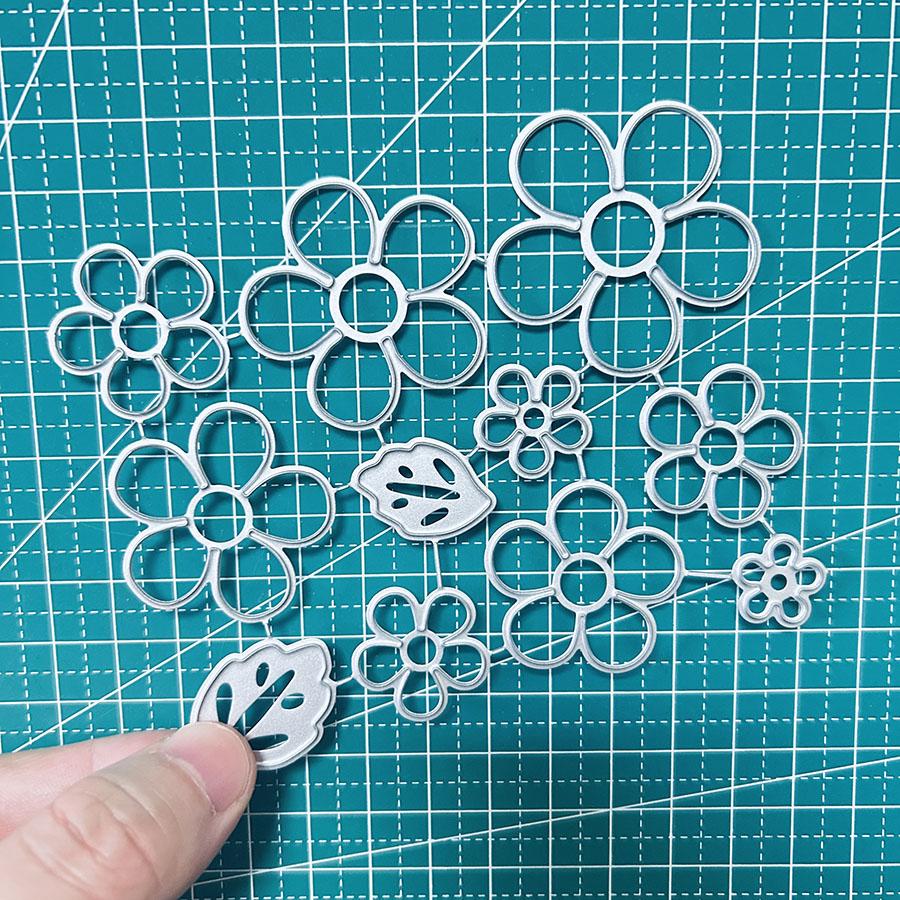 3pcs/Set Flowers Die Cuts for Card Making, Petal Metal Cutting Dies, Metal Die Cutting Mold, Scrapbooking Dies, Etched Embossing Stencil for Crafts