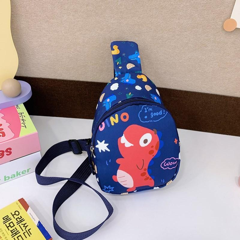 Kid Unicorn Cartoon Dinosaur Chest Bag Polyester Material Fun Print Preschoolers