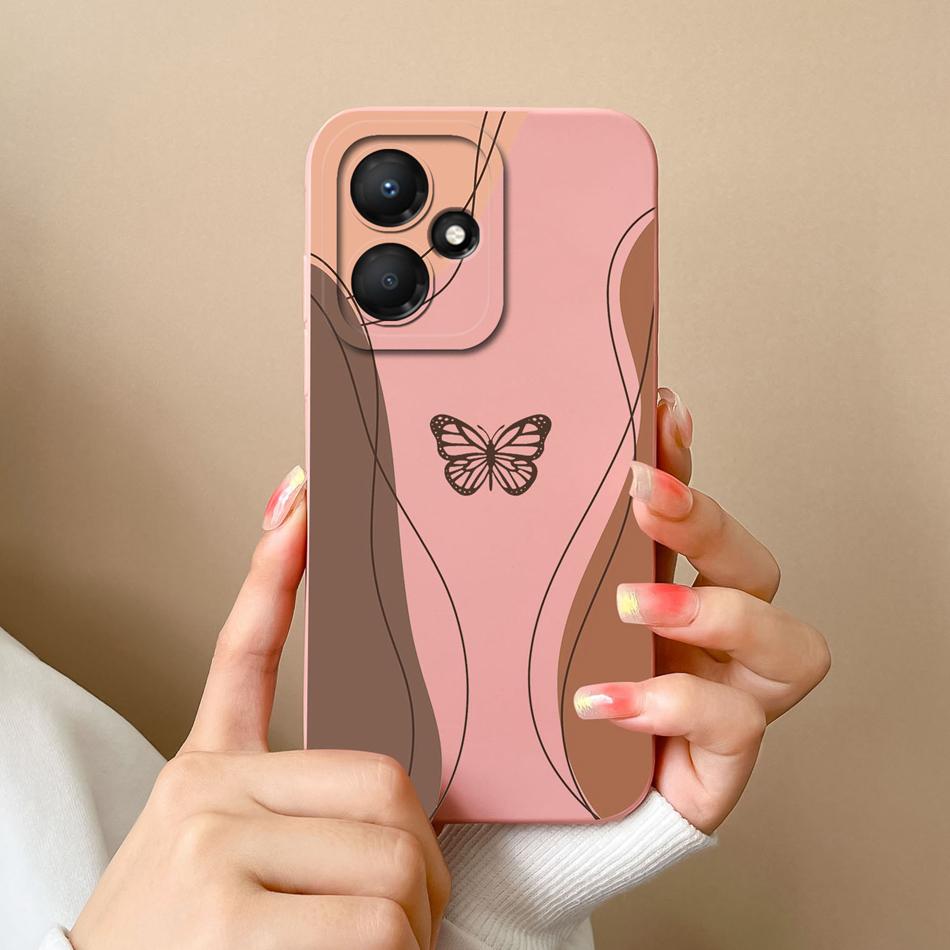 For Infinix Hot 30 Play 30i 4G 5G Phone Case Butterfly Liquid Silicone Camera Protection Back Cover For Infinix Hot30 Funda Capa