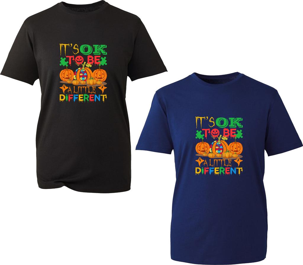 Es ist okay, ein bisschen anders zu sein Halloween T-Shirt Autismus Bewusstsein Unisex Oberteil