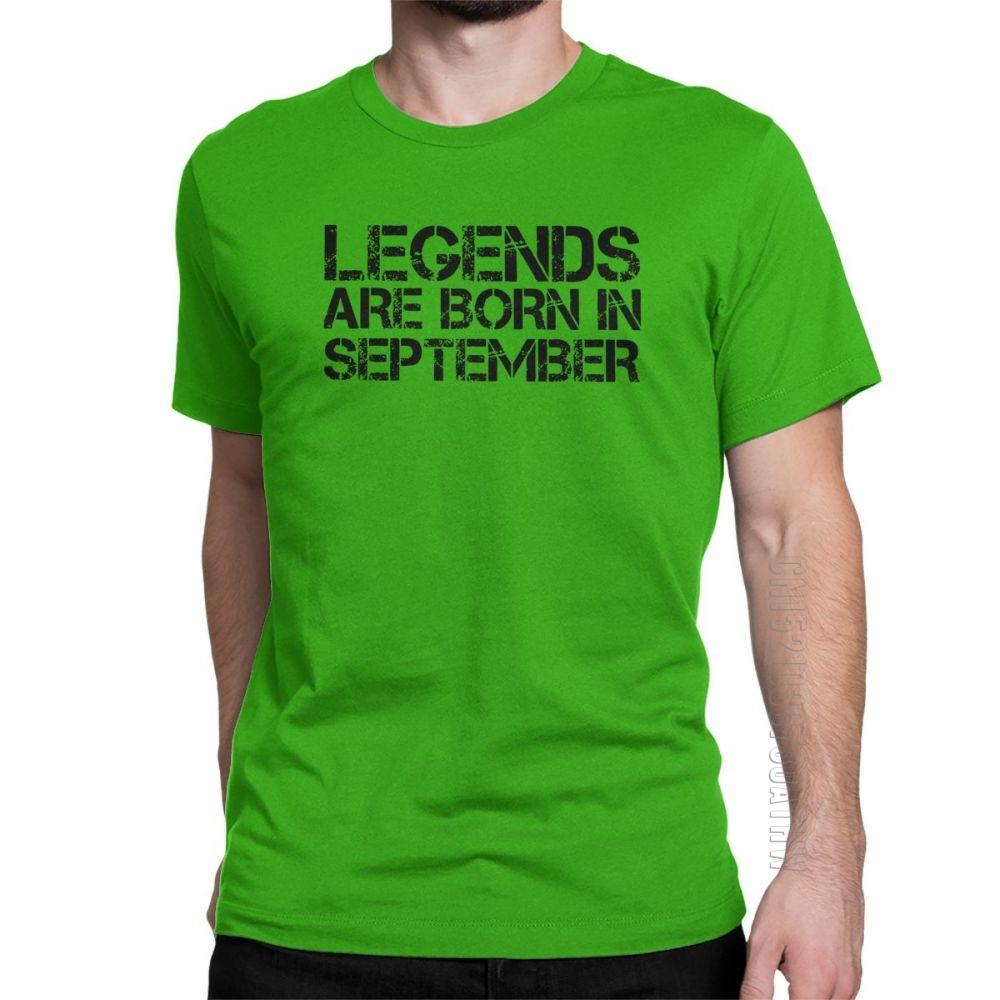 Legends Are Born In September Birthday T Shirts Anniversary Birth Tshirts Unisex Short Sleeves Plus Size Present Tee 100 Cotton