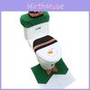 Christmas Themed Santa Claus Snowman Pattern Toilet Cover Three Piece Set For Christmas Festivities