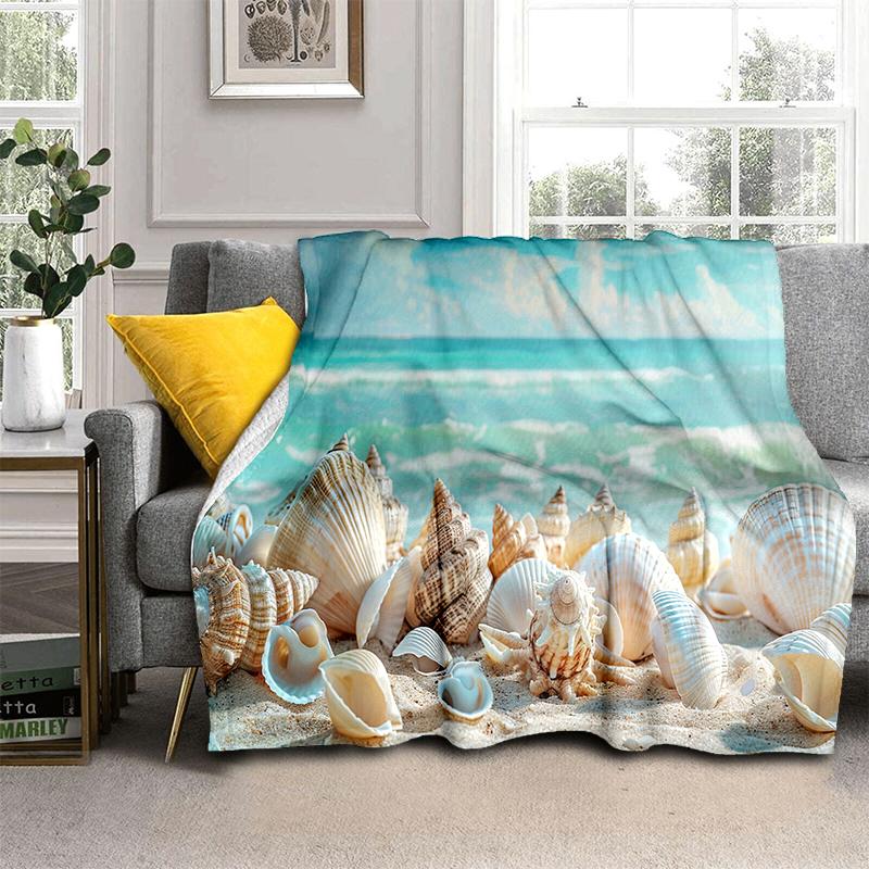 

Natural Scenery Starfish Beach Shell Sea Star Sand Blanket,Soft Throw Blanket for Home Bedroom Bed Sofa Picnic Cover Kids Gift 75x90cm