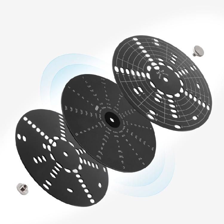 Multifuntional Guitar Scale Reference Tool Guitar Scale Wheel Circle of Fifths Wheel Aluminum Alloy Texture Music Tool