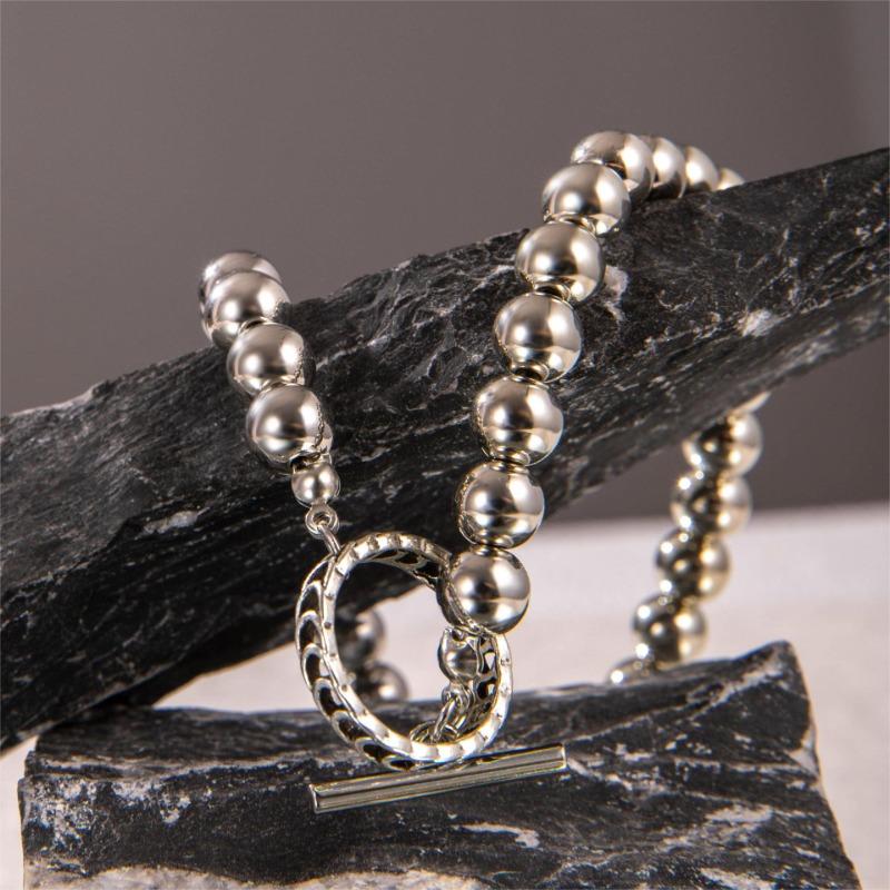 Beautiful Fashion Elegant Silver Color Ball Beads Chain Bracelet with Ring Women Lady Cute Bracelet Gorgeous Jewelry