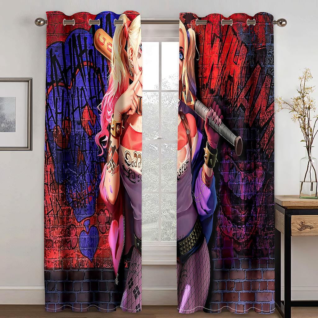3D Tecknad Serie Sexig Skönhet Gardiner 2 Paneler Pojkar Flickor Rum Sovrum Vardagsrum Arbetsrum Balkong Dekorativa Gardiner