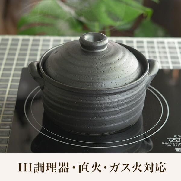 Dento Honpo Rice Cooker with Black Double Wooden Rice Paddle Suitable for IH and Direct Banko Made In A Perfect Gift for and Other Perfect for and