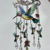 Crystal Pendants Bird Wind Chime Metal Suncatcher Wind Chime Hummingbird Wind Chime  Patio Decor