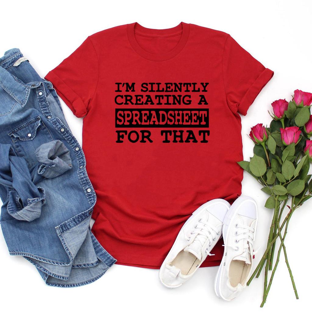 Creating Spreadsheet for That TShirt Data Analyst Tshirt Office Worker Tee Women Graphic T Shirts Short Sleeve Casual Tops