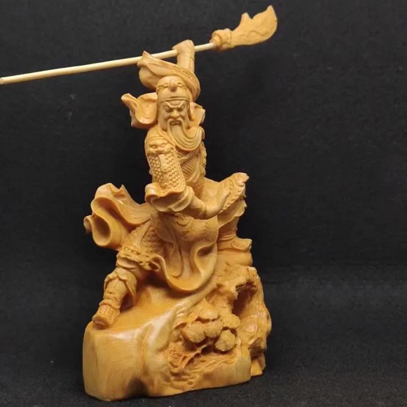 Guan Yu Statue guan gong Three Kingdoms Solid Wood Feng Shui wood Carving Home Decorations
