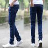 Jeans da uomo multitasche con cerniera a vita media Primavera Autunno Pantaloni slim fit in denim dritto Streetwear