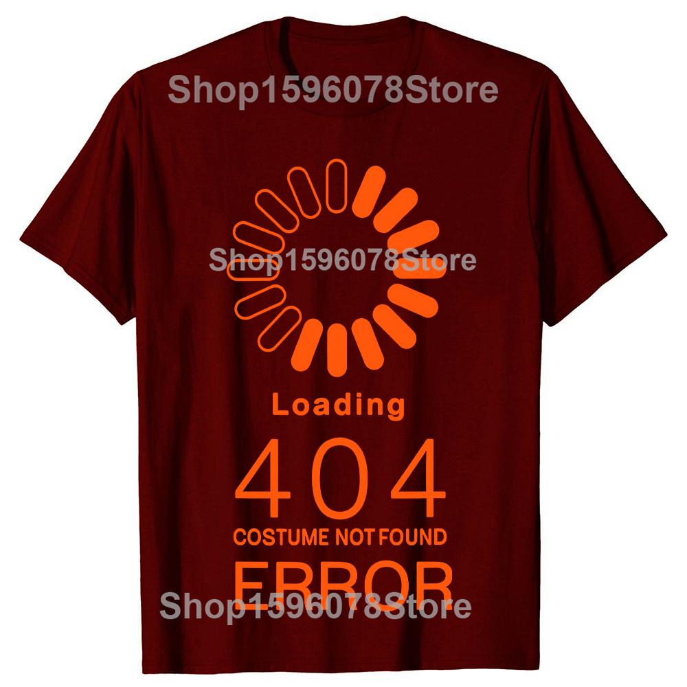 Error 404 Costume Not Found Funny Programmer Halloween Graphic T Shirts Men Women Pure Cotton Streetwear Tee Shirt Short Sleeve