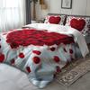 3Pcs Romantic Red Roses Heart Bedding Duvet Cover Set Valentine'S Day Bedding Quilt Set Floral Themed Bed Quilt Set Love
