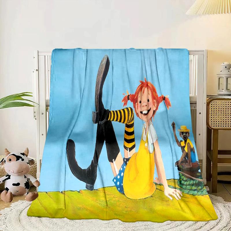 Pi-ppi And Horse Friendship Blanket Flannel Blanket for bed, sofa, Camping, Hiking, Picnic Essentials, gift for family Fan gifts