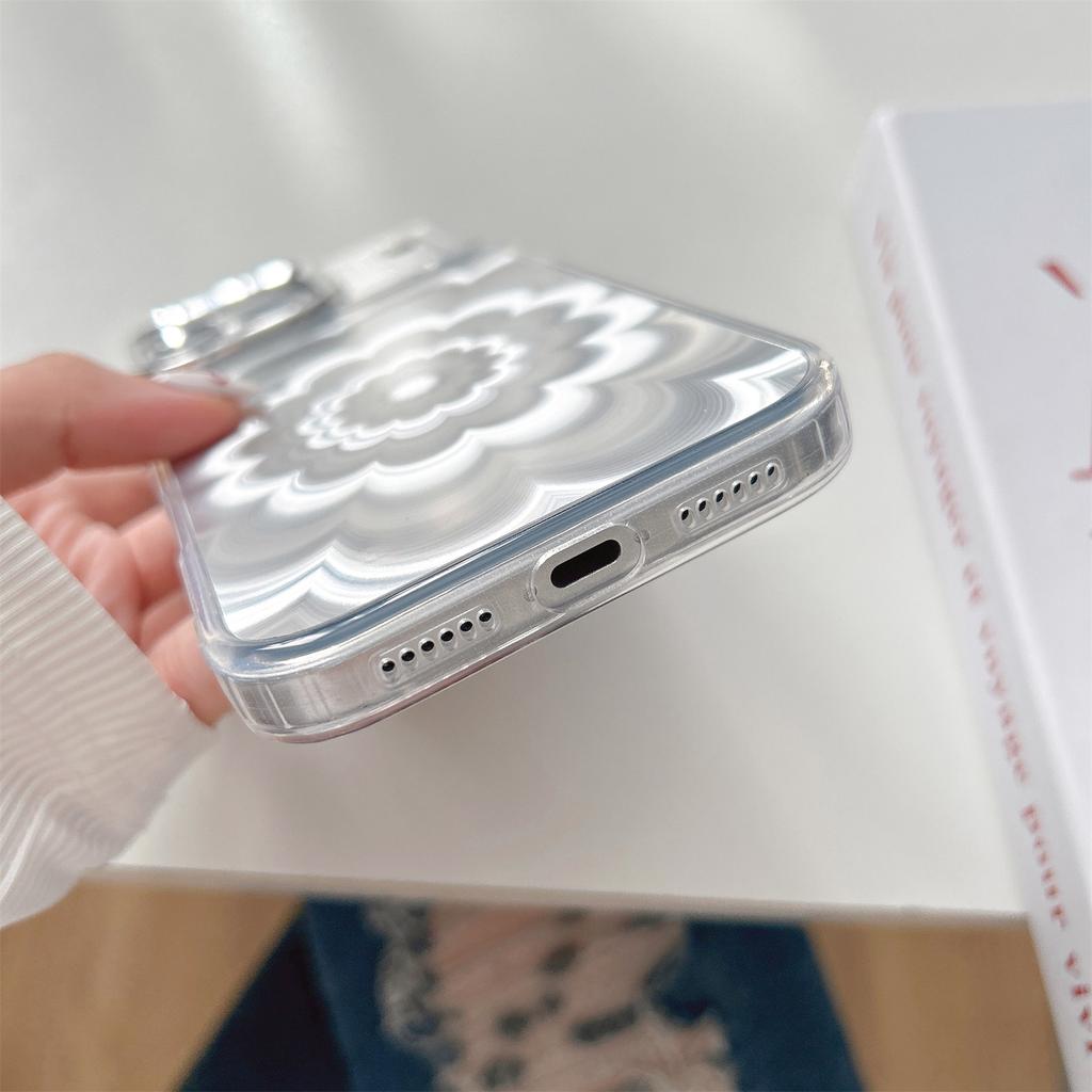 For iPhone 17 Pro Case Striking Phantom Flower TPU Cover with Electroplating Lens Frame