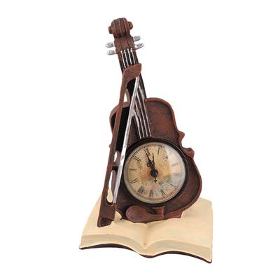 Vintage Design Violine Uhr Ruht Auf Einem Notenbuch Harz Violine Modell Uhr Für Lieblingsdirigenten Musiklehrer