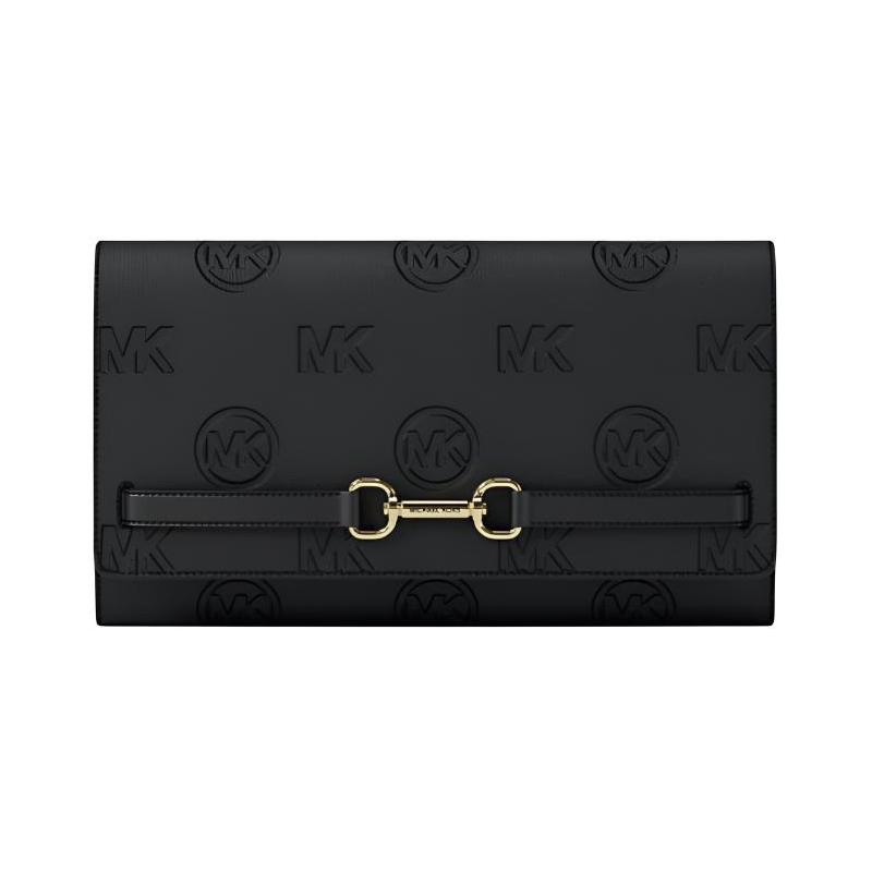 MICHAEL KORS Carson gold hardware polyurethane wallet large women s black чёрный