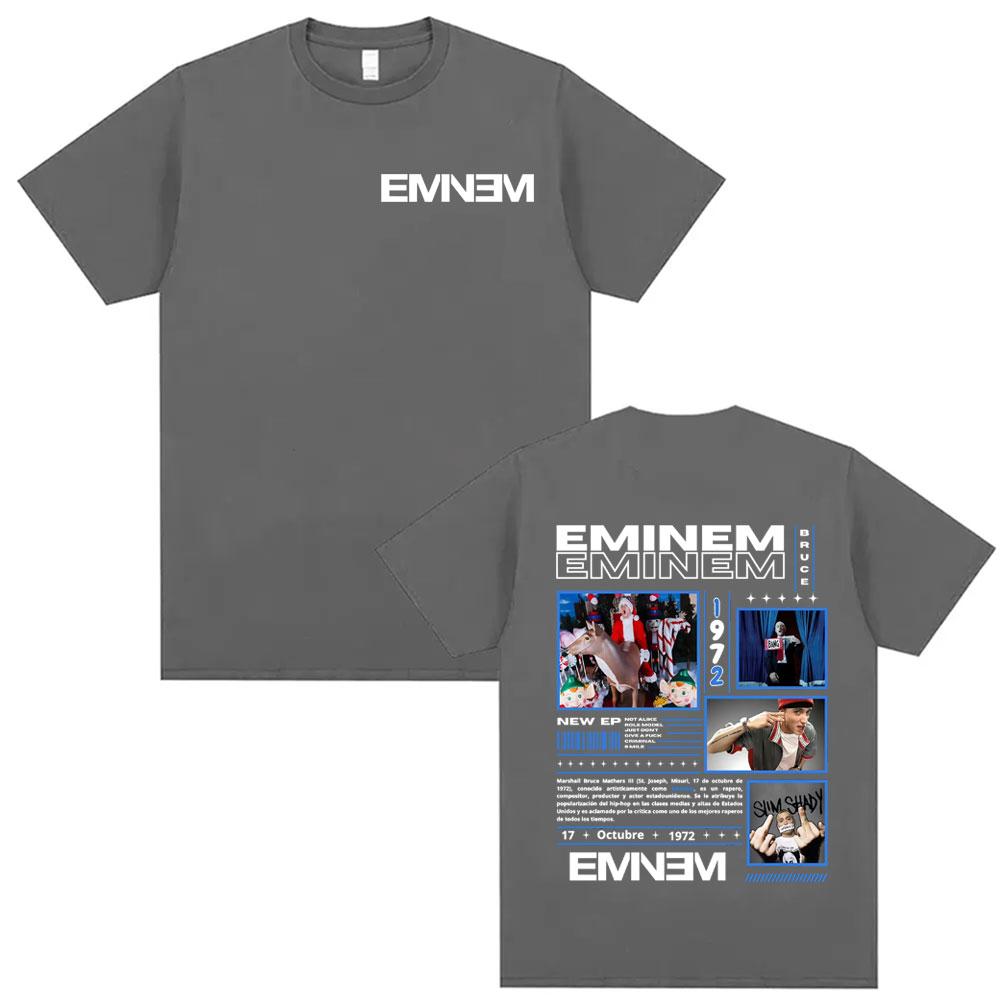 Rapper Eminem Slim Shady Album 2025 Bedrucktes T-Shirt Unisex Mode Hip Hop O-Ausschnitt Übergroßes T-Shirt Männer Frauen T-Shirt Streetwear