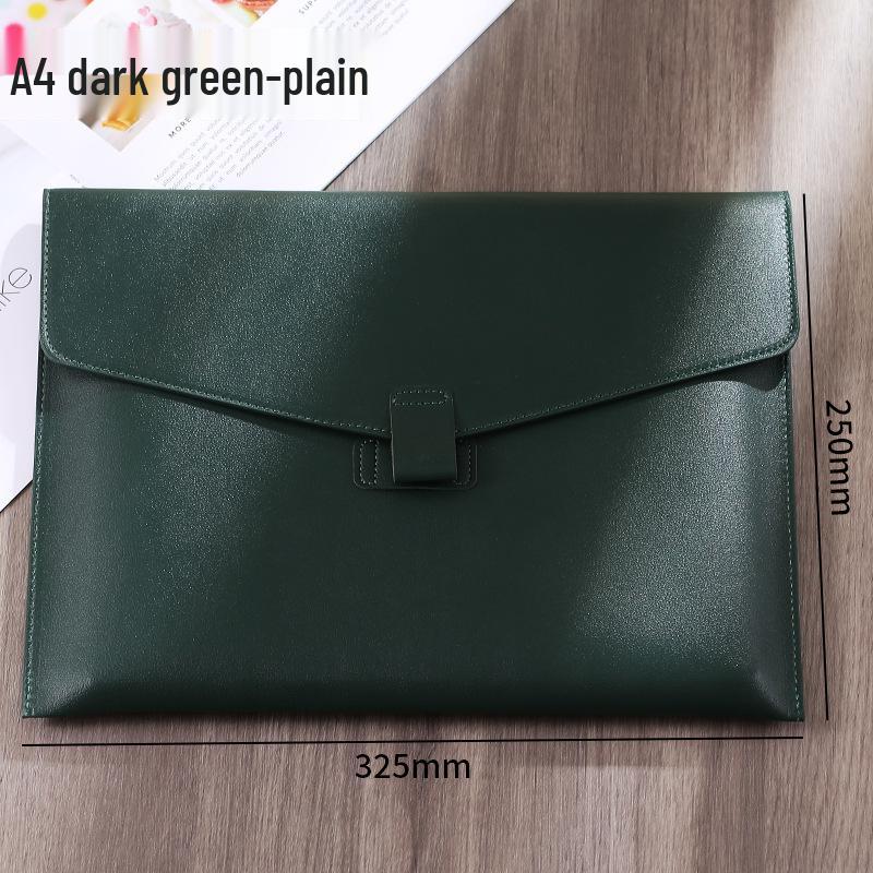 Large Capacity A4 Leather File Bag - Multifunctional Business Office Folder