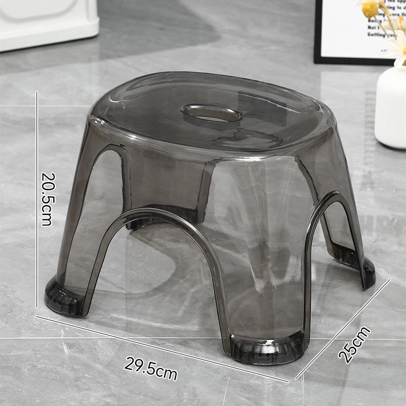 PET Transparent Thickened Low Stool - Versatile Small Chair for Living Room, Bathroom, or Coffee Table Use