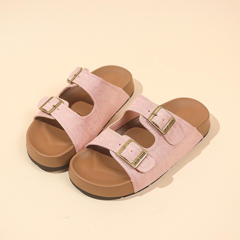Beautiful thick-bottomed Boken slippers 2025 summer new double-buckle thick-bottomed heightened non-slip and breathable outer wear casual sandals