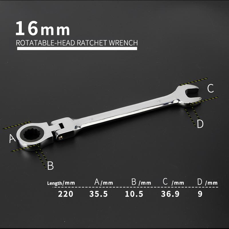 Activități multifuncționale Set chei cu clichet 180 de grade Chei flexibile cu cap deschis Unelte de mână pentru reparații auto Cheie combinată