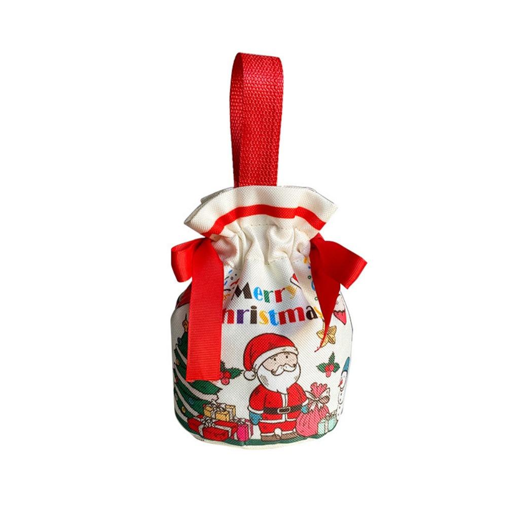 3 pcs Cloth Santa Claus Handbag Funny Fruit Packaging Box Christmas Candy Gift Bags Party Favors
