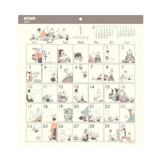 2027 Moomin Comic Design Calendar StationeryOffice Supplies