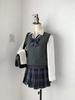 Classic V-Neck Solid Color Knit Vest - JK School Style for Students & Office, Ideal for Autumn to Spring