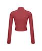 WANNABEZFIT Lettering Zip-Up Crop Jacket Burgundy