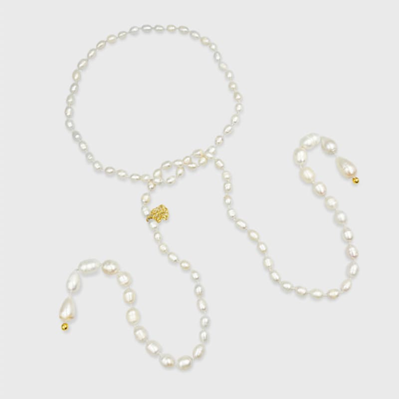 Jean Paul Clarisse Long Freshwater Pearl Necklace BLSN010