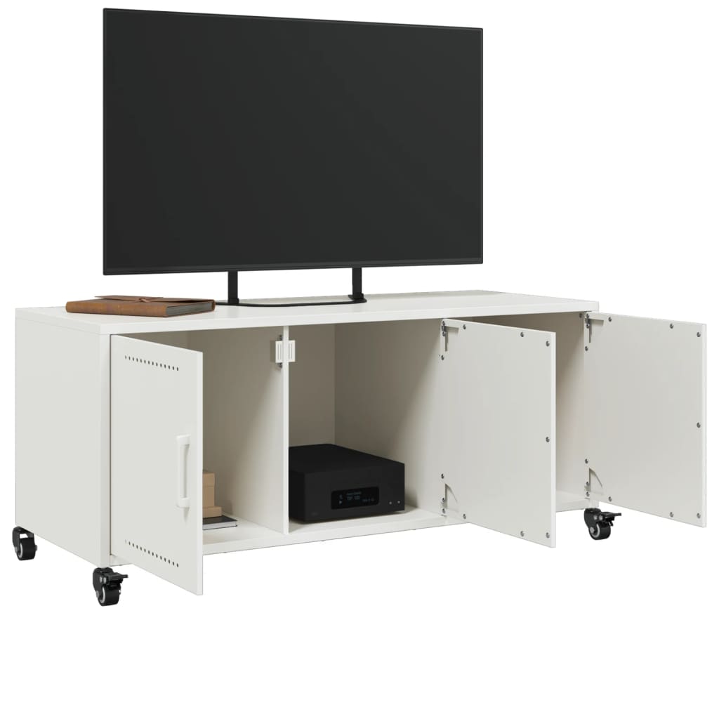 TV Stand White 100.5 x 39 x 43.5 cm Cold Rolled Steel