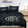 Biancheria da letto artistica con stemma Inter Milan (1 * copripiumino + 2 * federa, senza nucleo) Copripiumino e federa morbidi e confortevoli