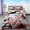 Bettbezug Nezuko Kamado Bettwäsche-Set Anime Demon Slayer Bettdecke Bettwäsche Einzelbett Twin Voll Queen Size Kinder Mädchen Jungen Geschenk