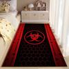 Biohazard Red Hexagonal Pattern Rug Non-slip rug suitable for living room and bedroom sofas
