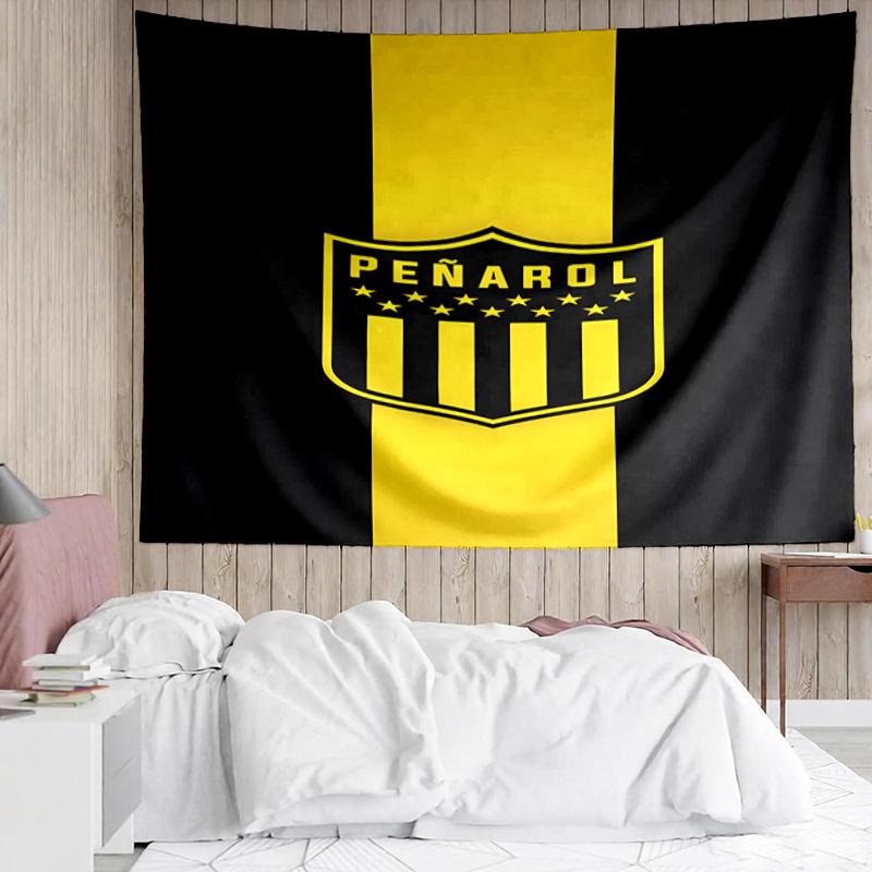 Peñarol Football Club Emblem Tapestry Accessories Playroom Tapestry, for Bedroom,Livingroom, dormitory Room Wall Decor Fan Birthday Gifts