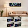 36*11.5*2.3cm Large RGB Digital Wall Clock TEMP Humidity Date Week Count-up Countdown 12/24H Bluetooth Time Synchronization LED Clock